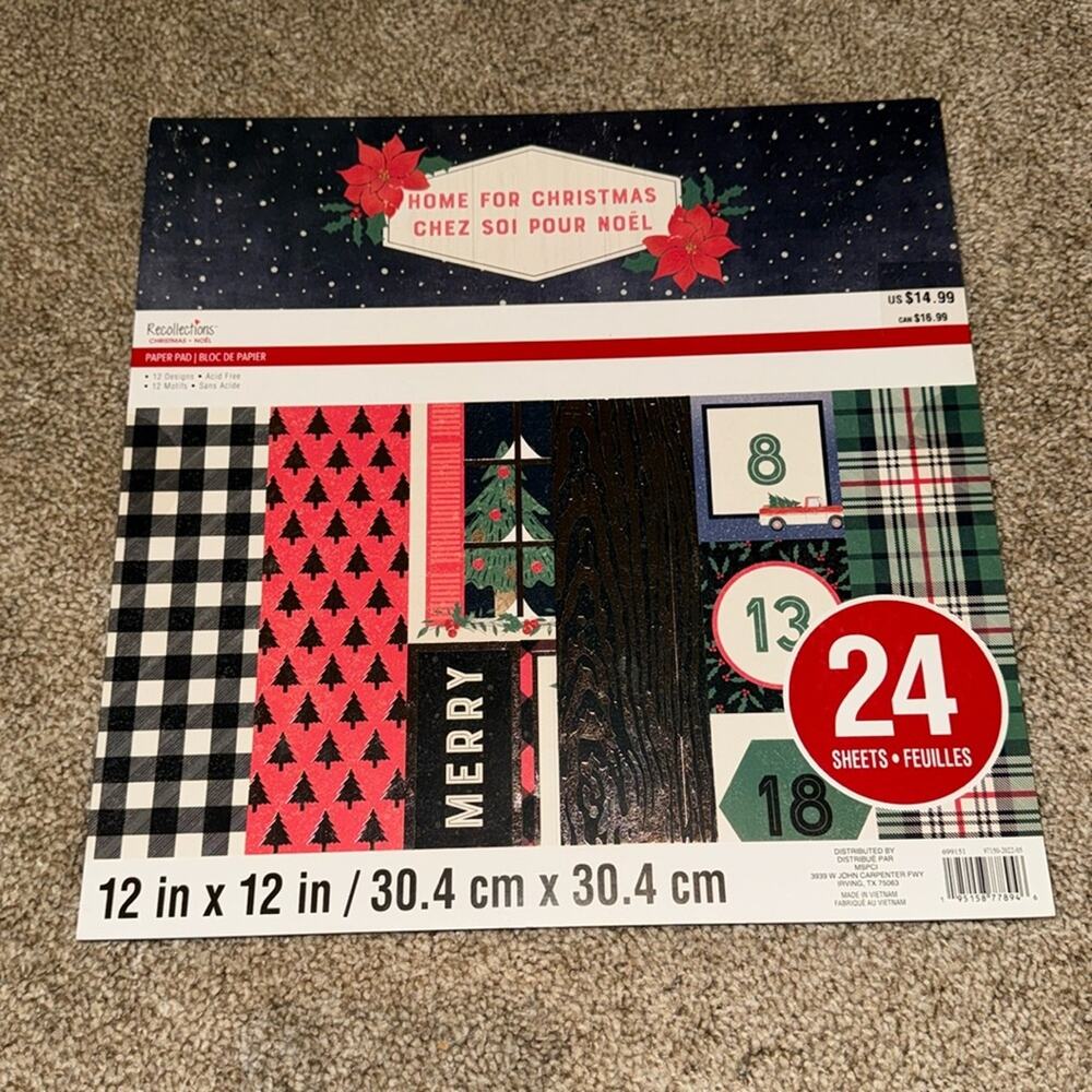 Recollections Home for Christmas Cardstock Paper Pad-24 Sheets